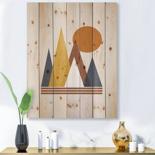 Designart - Mountain Abstract and Sun